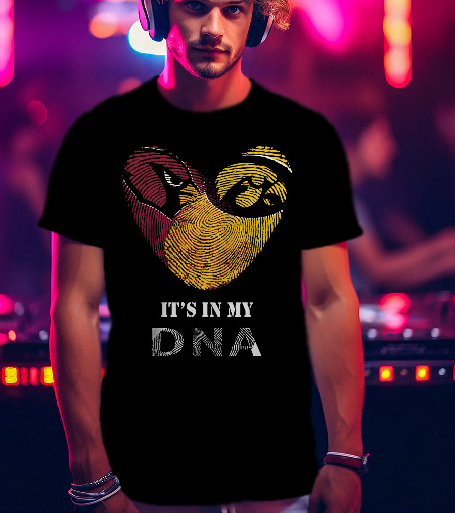 Cardinals Iowa Hawkeyes Heart It's In My Dna T-Shirt