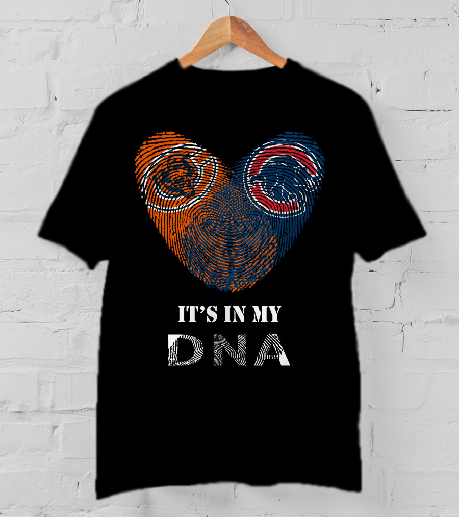 Bears Cubs It's In My Dna Fingerprint Heart T-Shirt