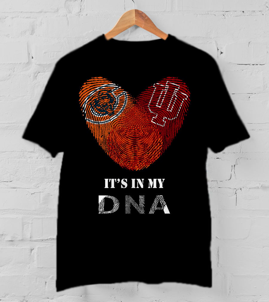 It's In My DNA Bears Hoosiers Heart Fingerprint T-Shirt