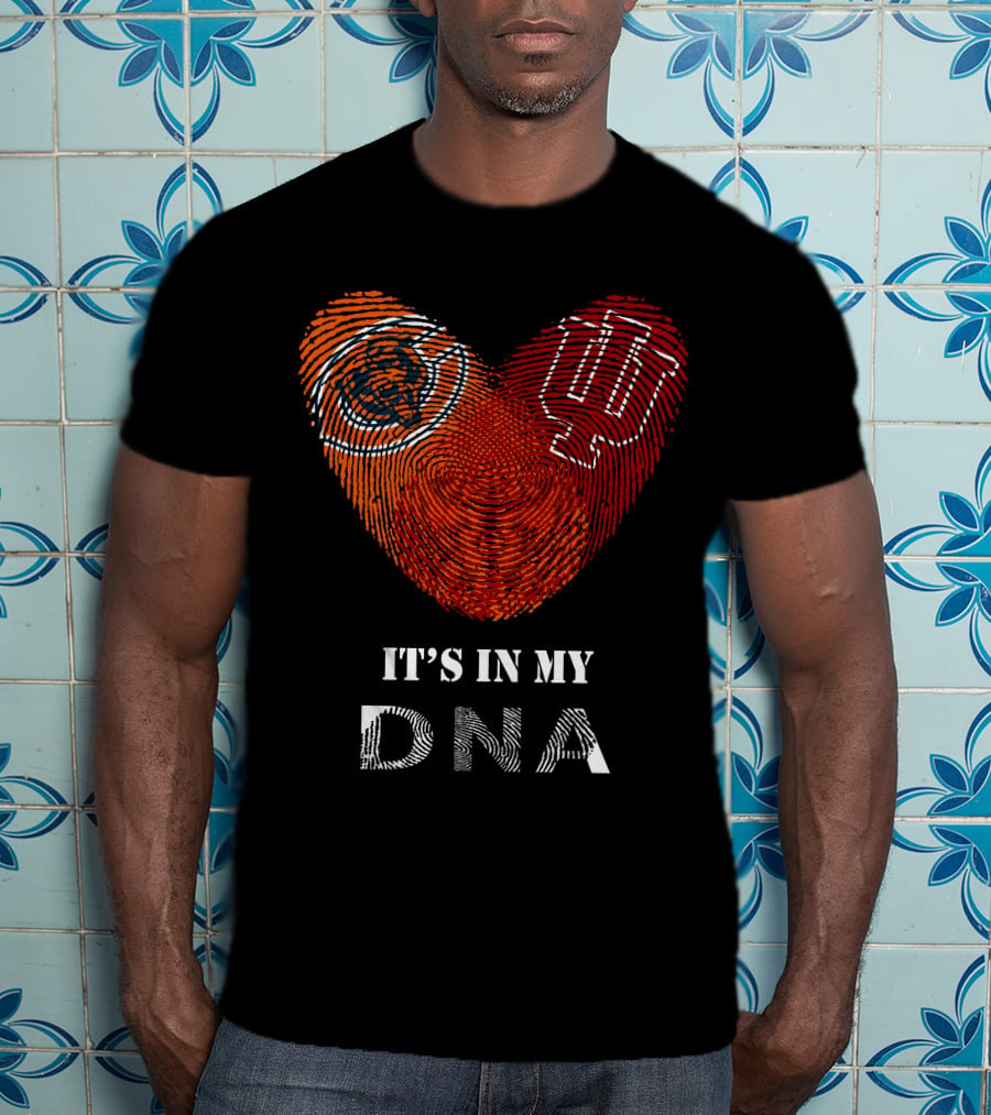 It's In My DNA Bears Hoosiers Heart Fingerprint T-Shirt