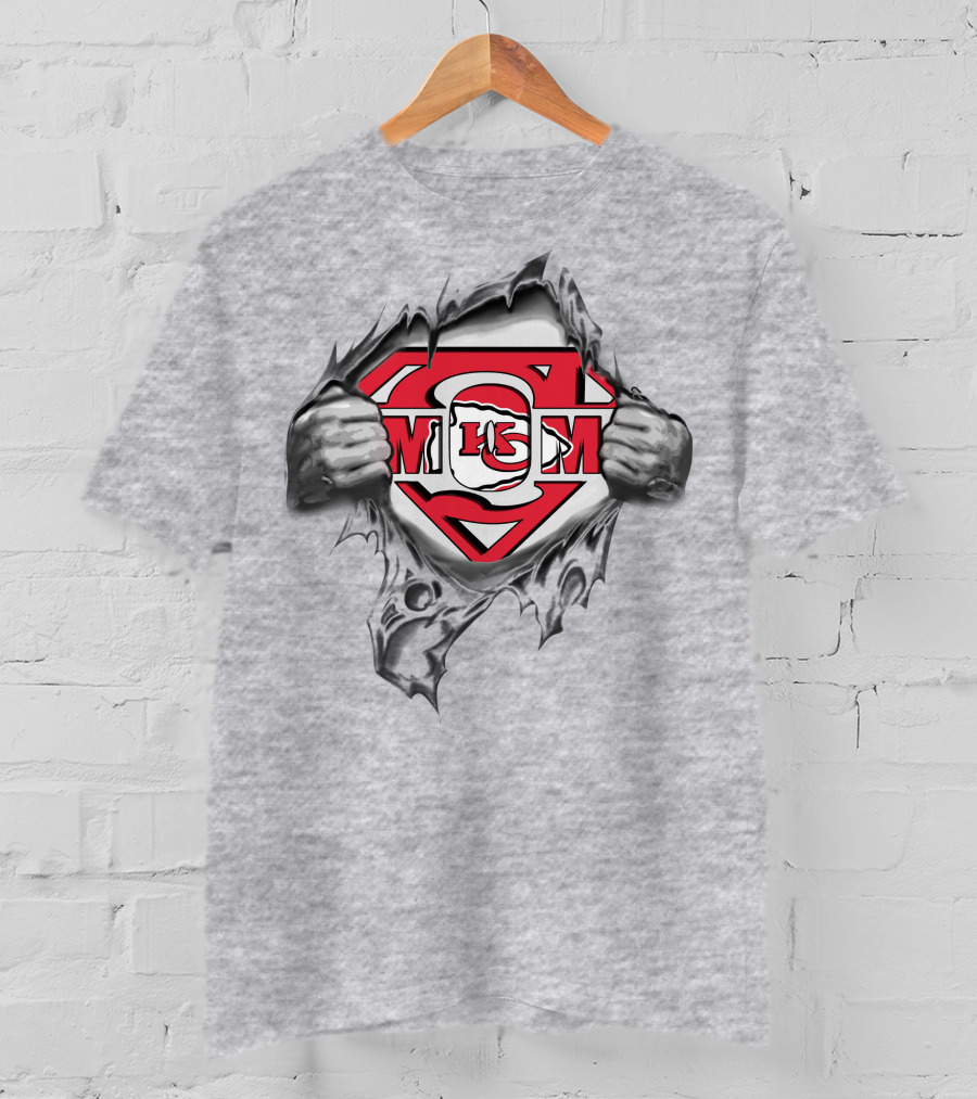 Kansas City Chiefs Super Logo Superman Rip T-Shirt