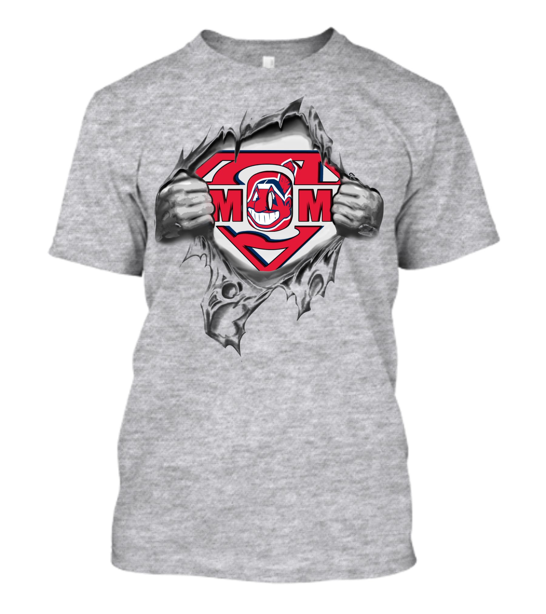 M Indians Super Chief Wahoo Logo Superman T-Shirt