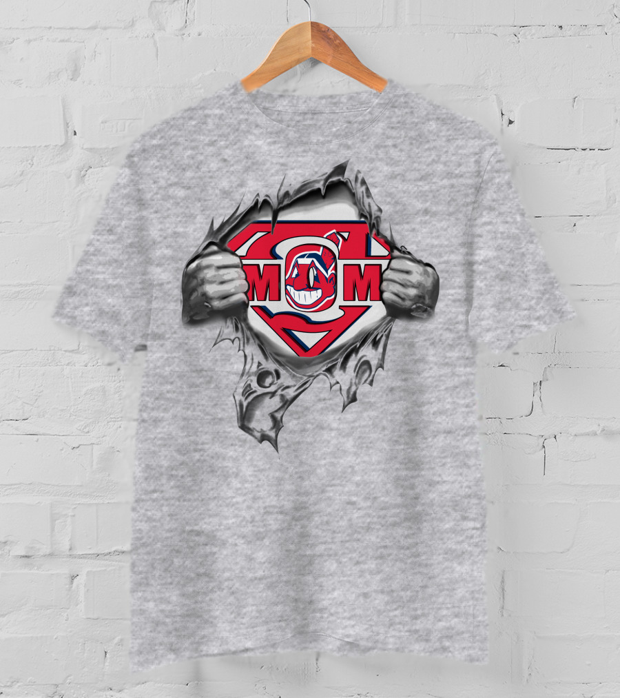 M Indians Super Chief Wahoo Logo Superman T-Shirt
