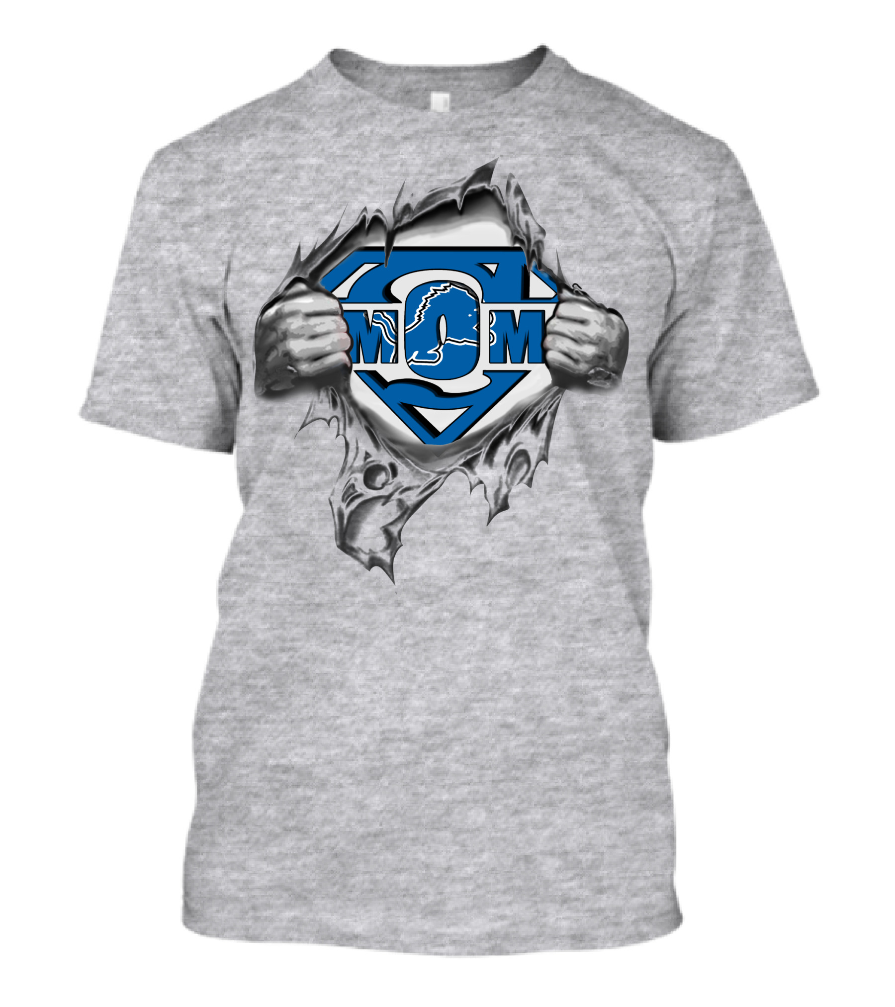 Detroit Lions Mom Super Logo Strength T-Shirt