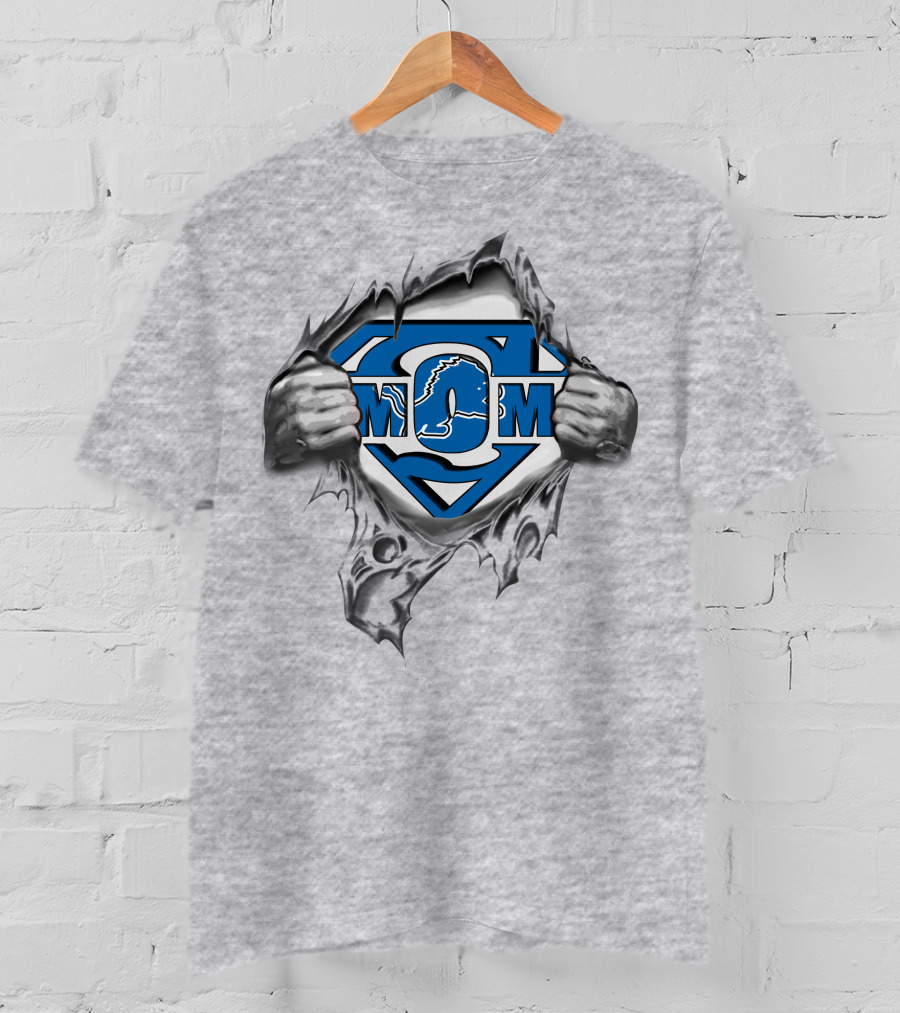 Detroit Lions Mom Super Logo Strength T-Shirt