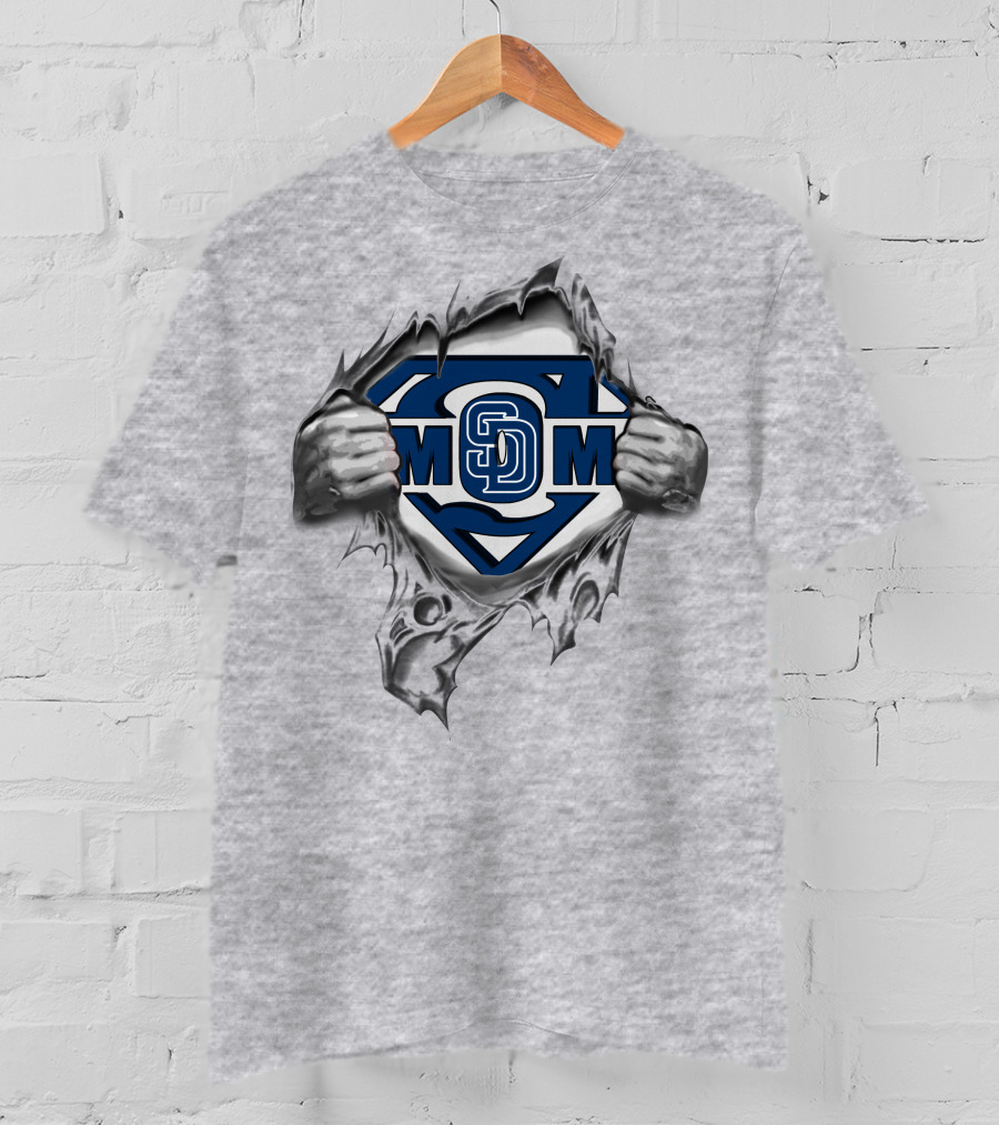 Padres Super SD Logo Inside Superman Shield T-Shirt
