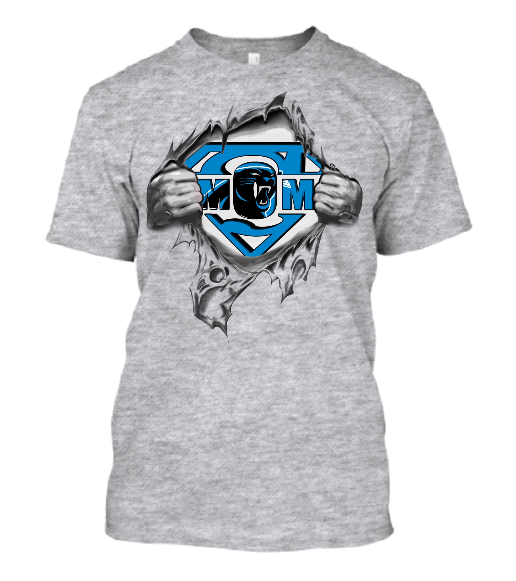 Panther Superhero Emblem With Claw Rip T-Shirt