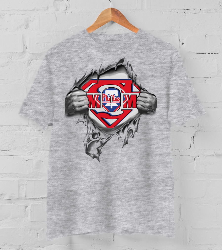 Phillies Superman Logo Torn Open T-Shirt