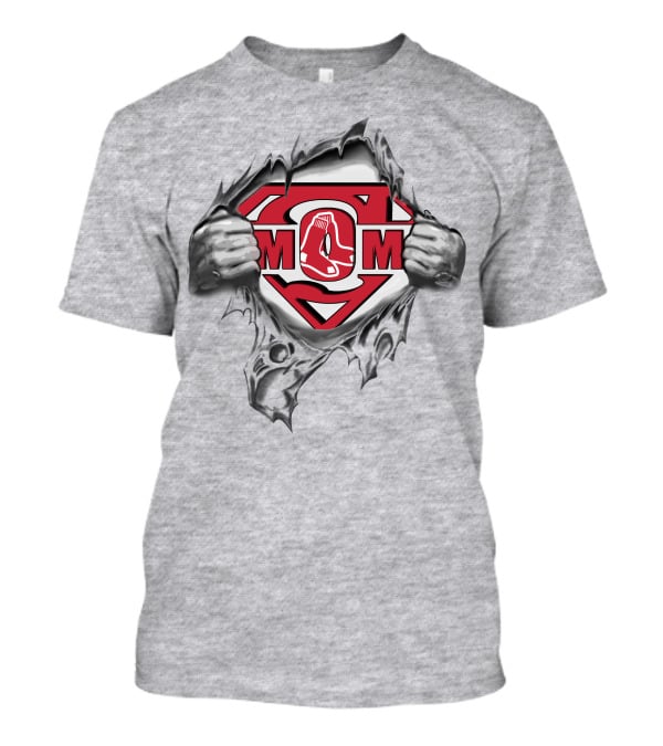 MOM Red Sox Logo Superman T-Shirt