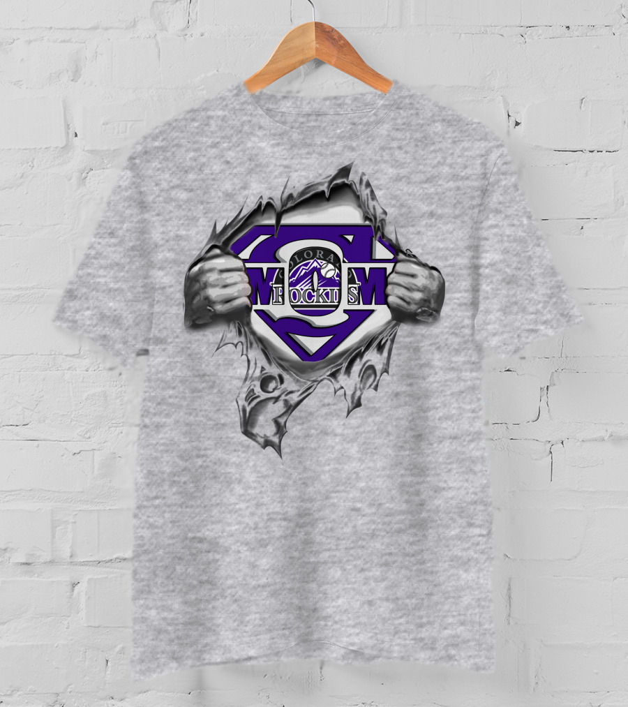 Colorado Rockies Superman Logo Tear T-Shirt