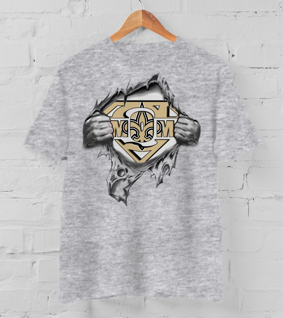 Saints Fleur-De-Lis Super Mom Hero T-Shirt