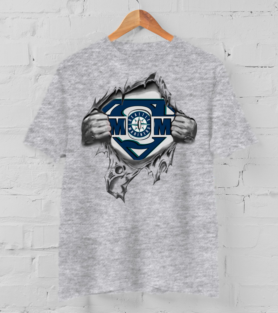 Seattle Mariners Super Fan Emblem With Tearing Effect T-Shirt
