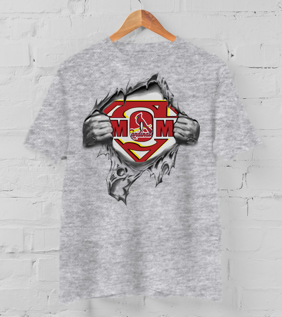 St. Louis Cardinals Super Mom Crest Rip T-Shirt
