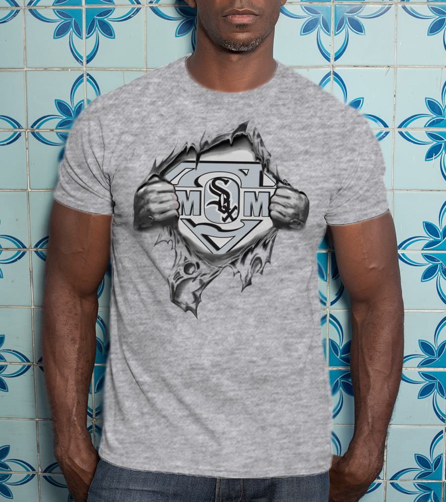 White Sox Super Mom Superman Logo Peeling T-Shirt