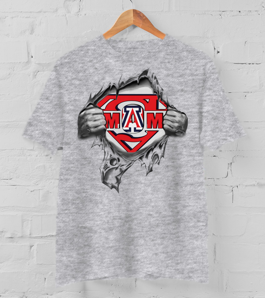 Arizona Wildcats A Super Logo Ripped Metal Effect T-Shirt