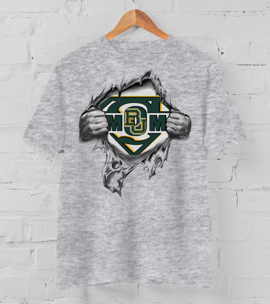 Baylor Bear BU Mom Superman Crest T-Shirt