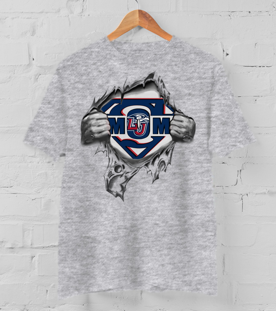 Liberty Flames Super Mom LJU Logo Heroic Crest T-Shirt