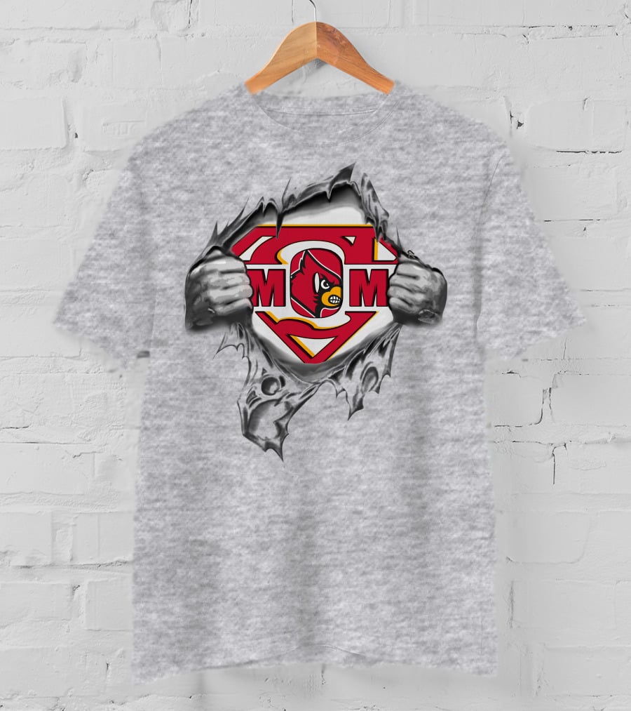 Louisville Cardinals Superman Chest Breakthrough T-Shirt