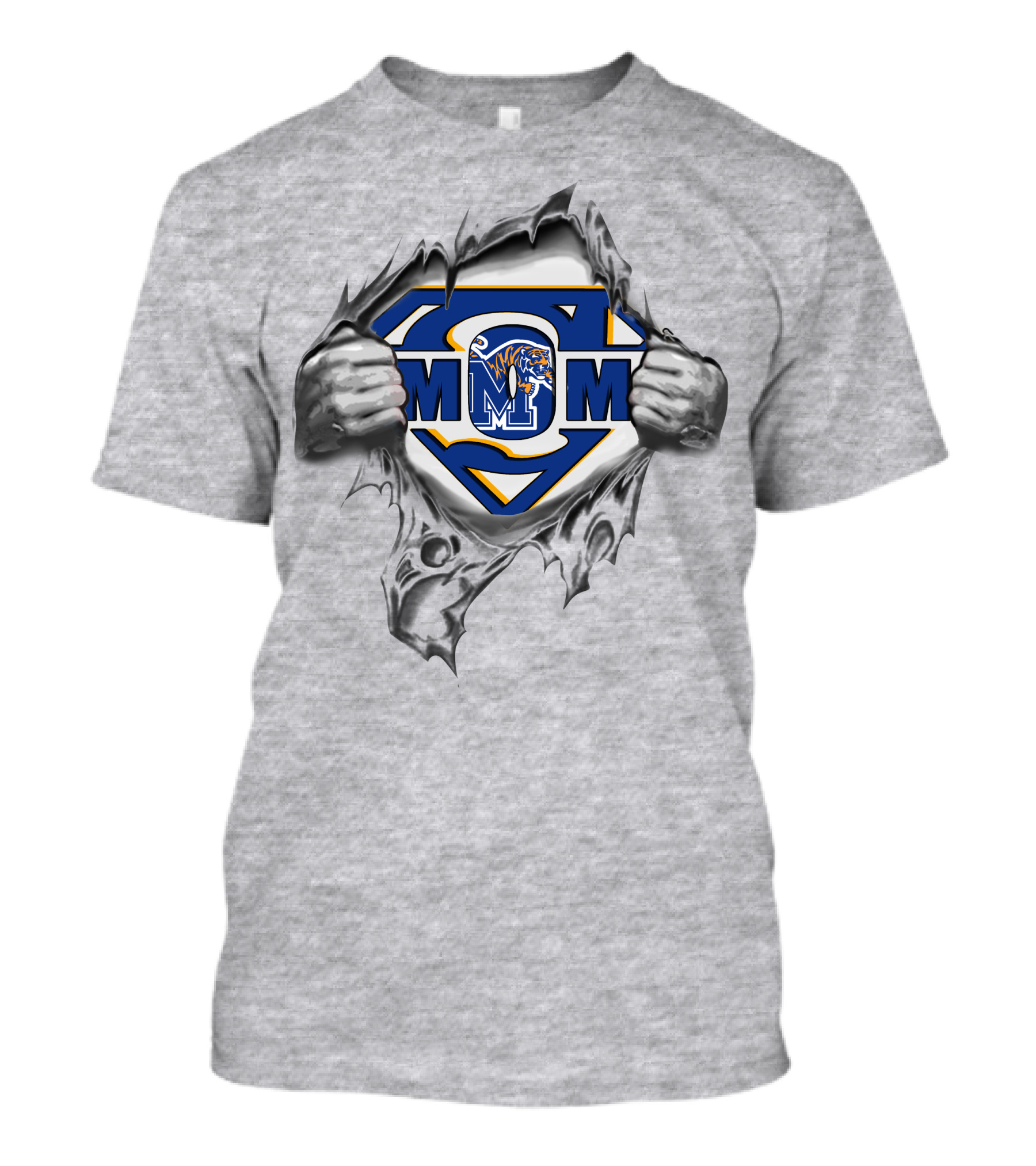 Memphis Tigers Super Logo Rip M Shield T-Shirt