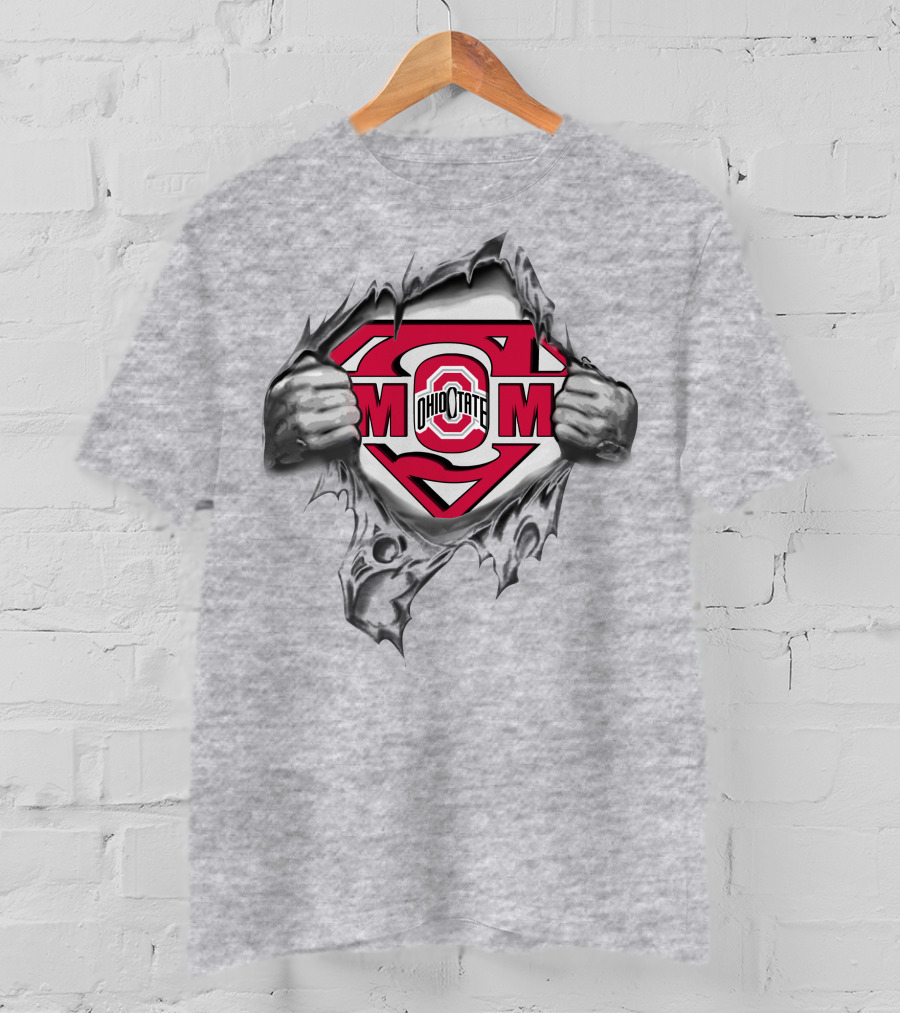 Ohio State Buckeyes Mom Superhero T-Shirt