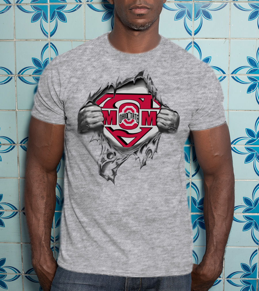 Ohio State Buckeyes Mom Superhero T-Shirt