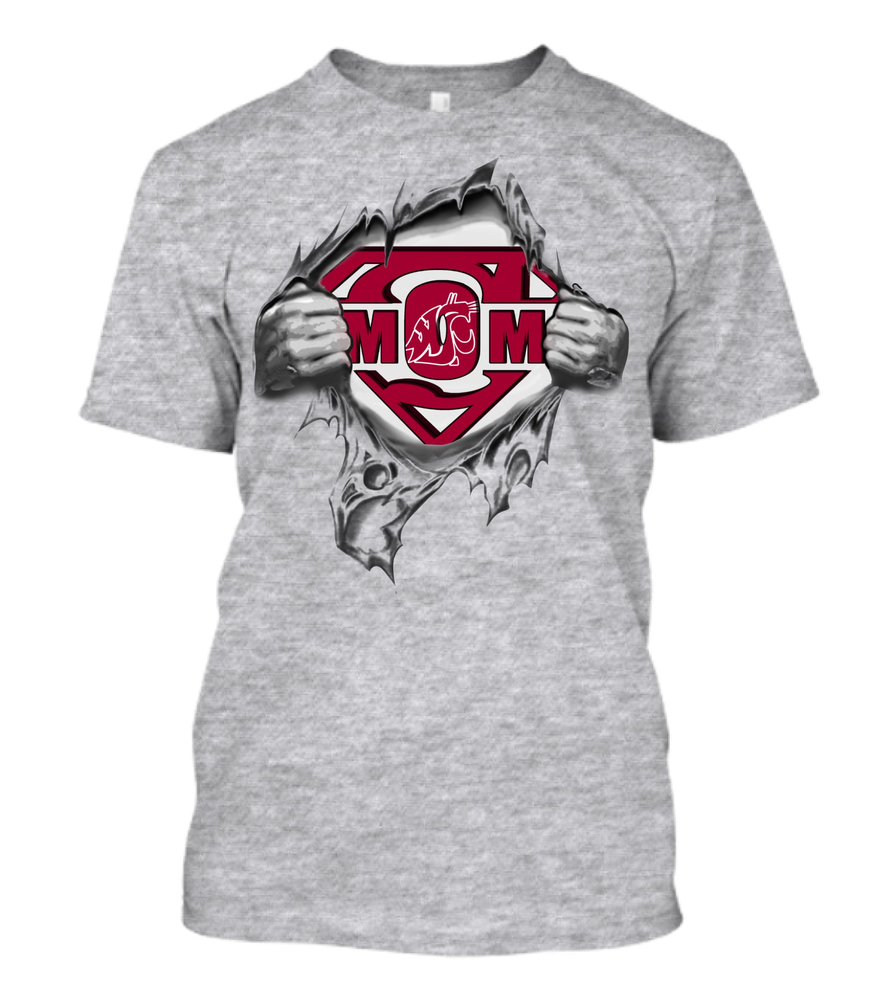 Washington State Cougars Superman Mom Logo T-Shirt