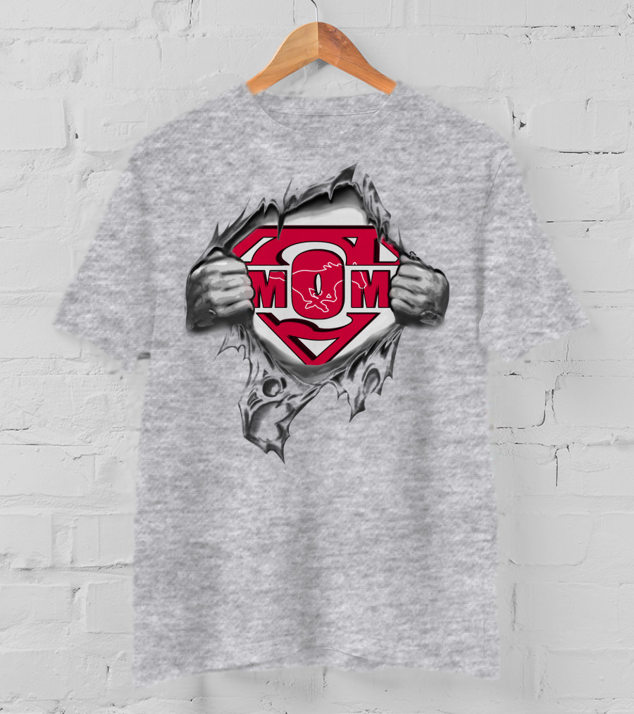 SMU Mustangs Superman Logo Torn Shirt Effect T-Shirt