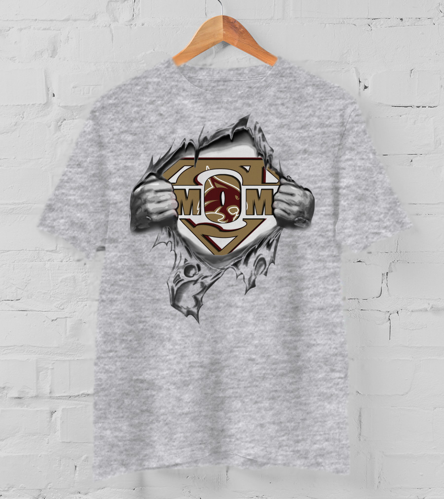 Texas State Bobcats Super Mom Logo Tear T-Shirt