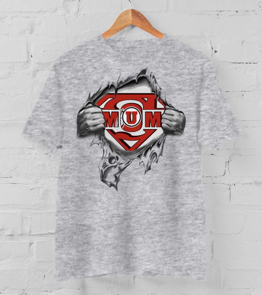 Utah Utes Mom Superhero T-Shirt