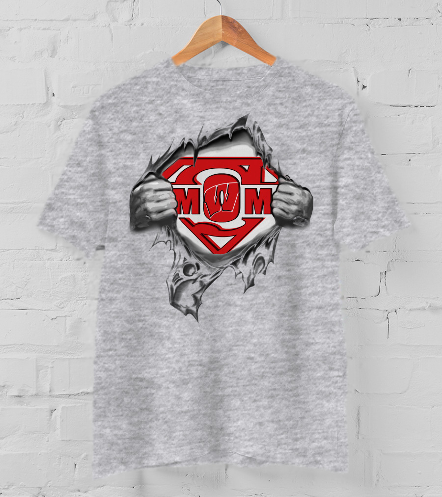 Wisconsin Badgers Super Mom Shield T-Shirt