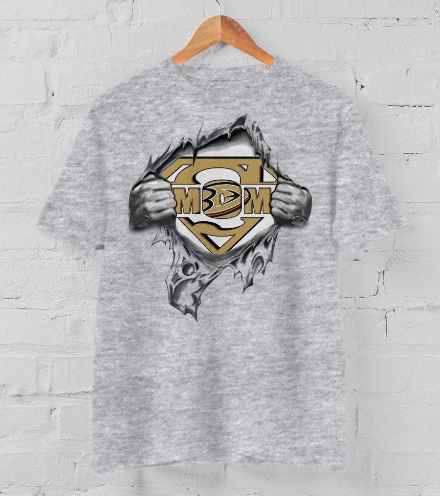 Mighty Anaheim Ducks Superman Logo Peeling Effect T-Shirt