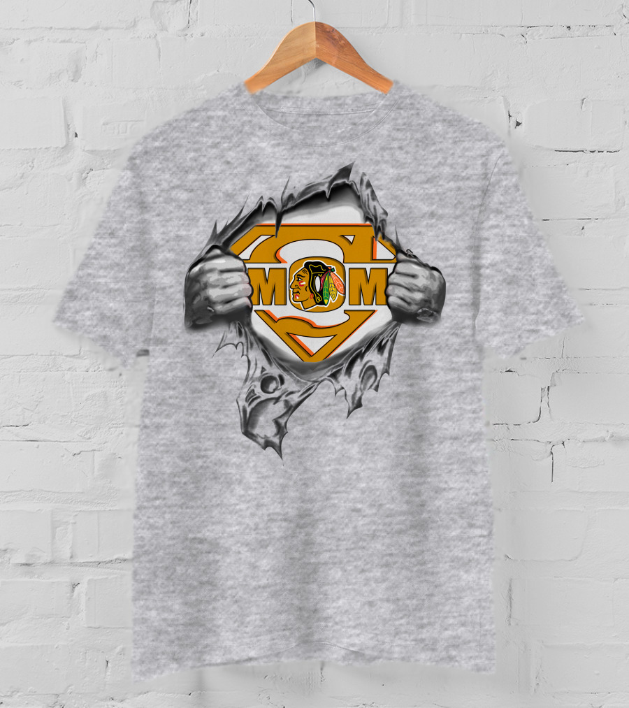 Chicago Blackhawks Super Mom Logo Transformation T-Shirt