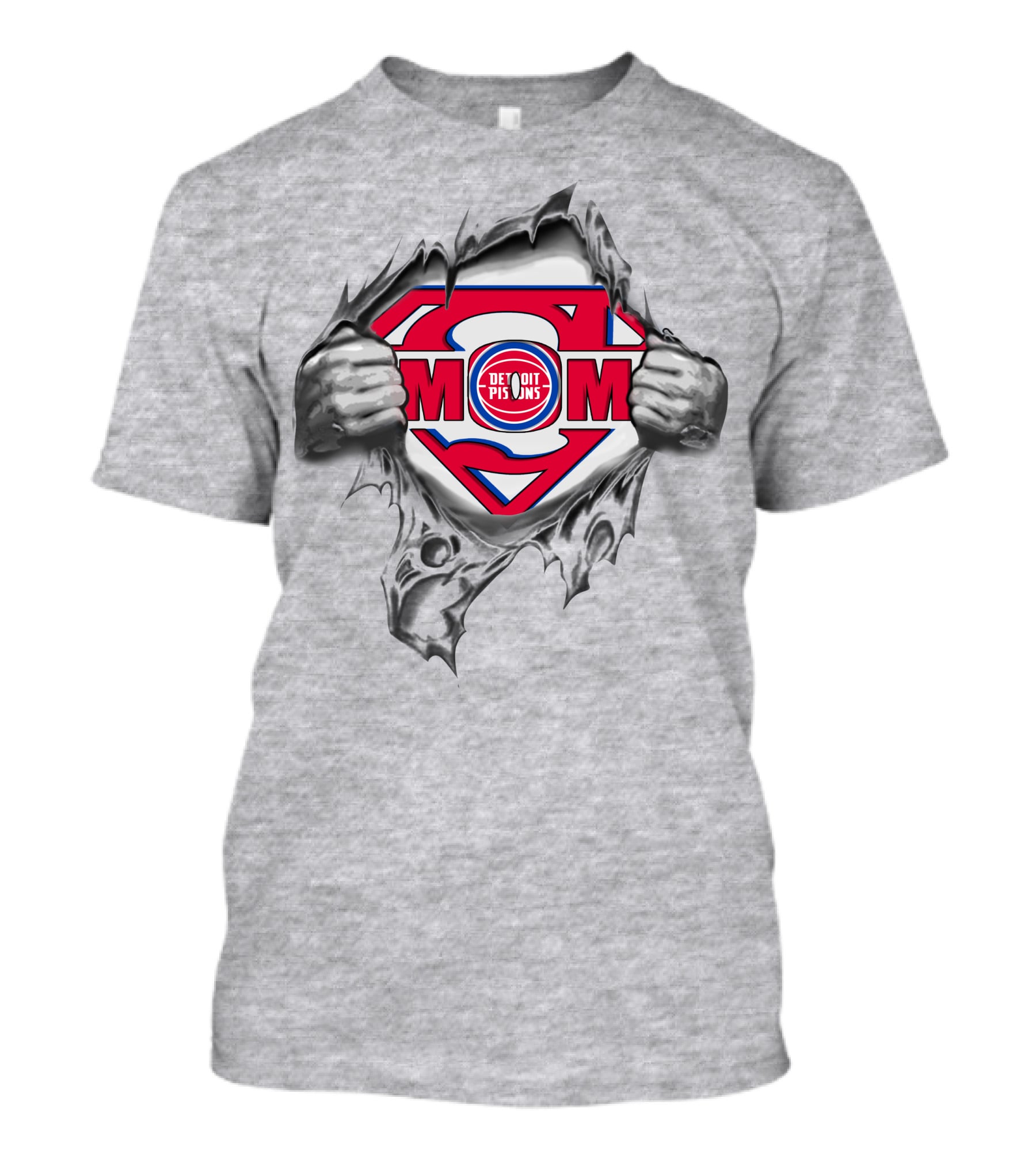 Detroit Pistons Mom Super Emblem T-Shirt