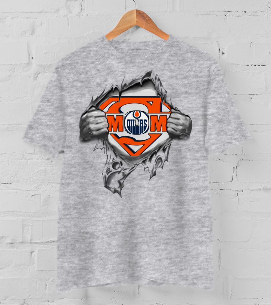 Edmonton Oilers Super Mom Logo Rip T-Shirt