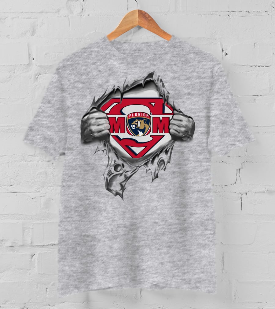 Florida Panthers Super Mom Logo Rip T-Shirt