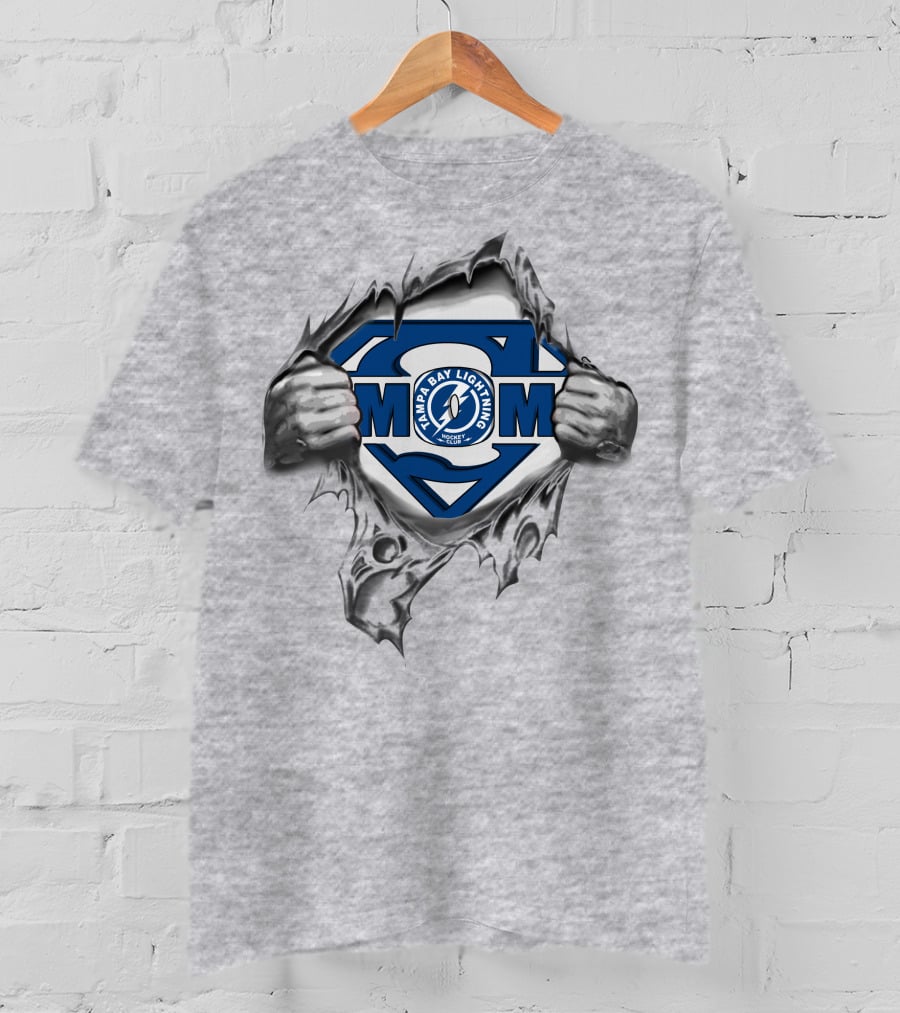 Tampa Bay Lightning Superhero Logo Rip Superman T-Shirt