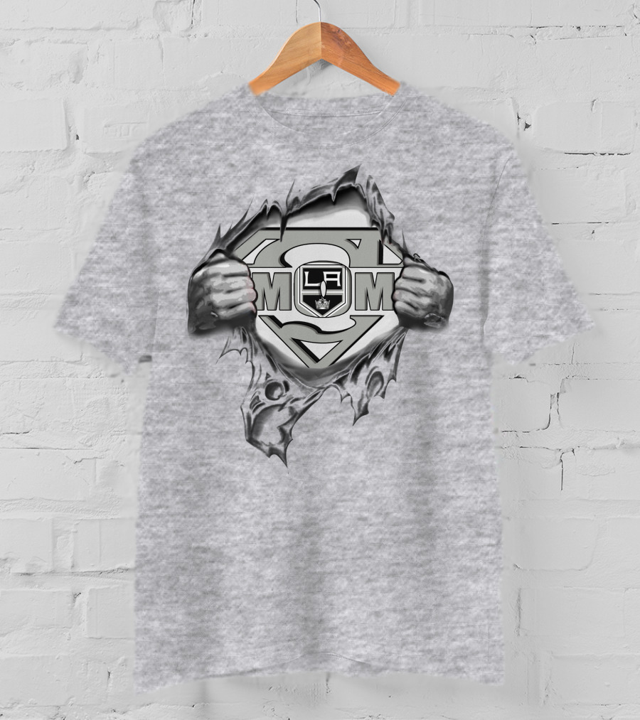 Los Angeles Kings Supermom Logo Superman Rip T-Shirt