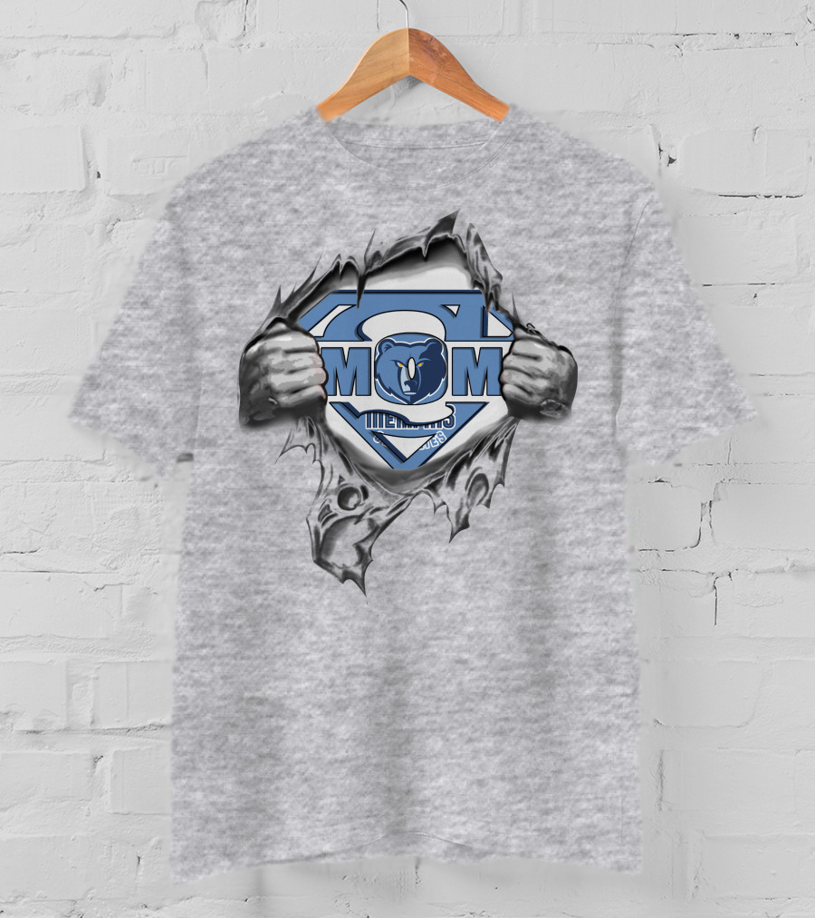 Memphis Grizzlies Super Mom Shield Logo Rip T-Shirt