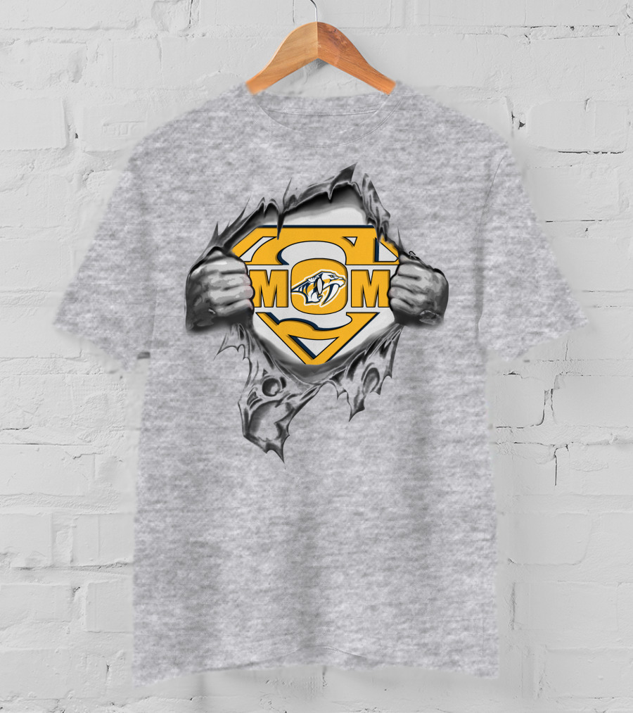Predators Super Mom Logo Peel T-Shirt