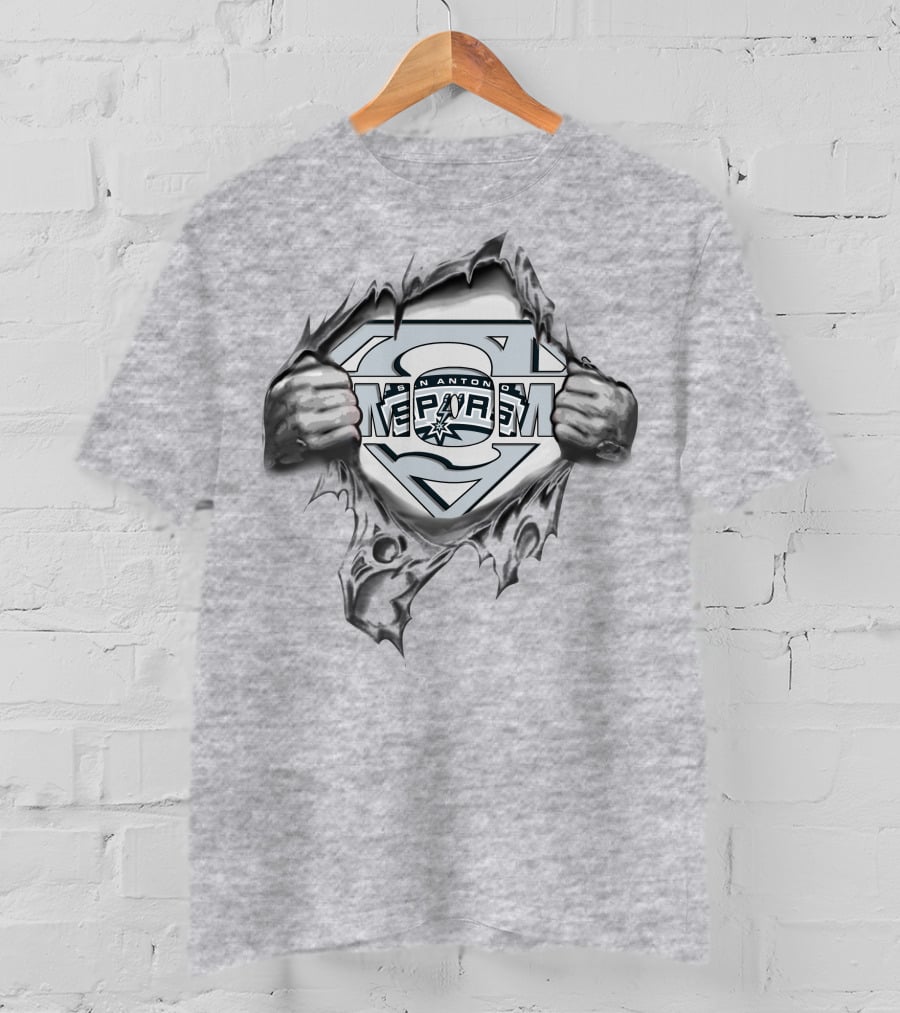 San Antonio Spurs Superman Style Logo Rip T-Shirt