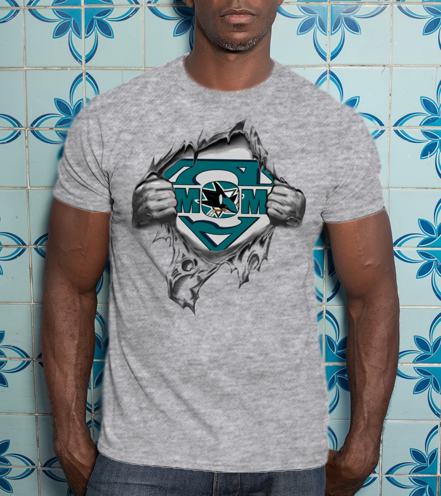 San Jose Sharks Super Mom Logo Rip T-Shirt