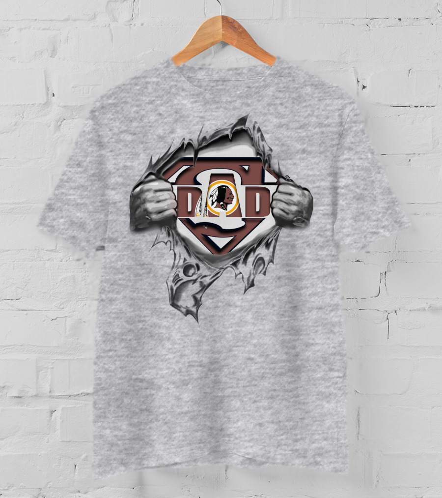Washington Football Team Super Dad Logo Superman Style T-Shirt