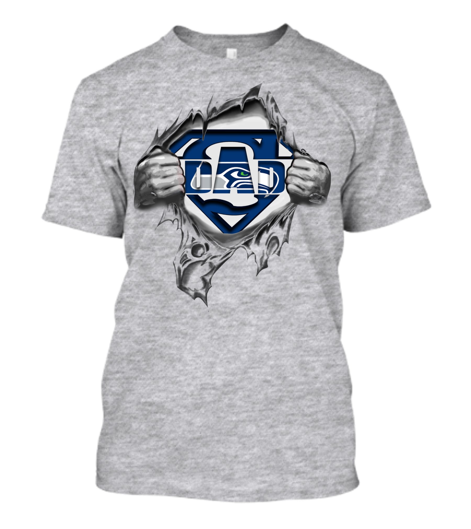 Seahawks Super Dad Superman Logo Nfl Fan T-Shirt
