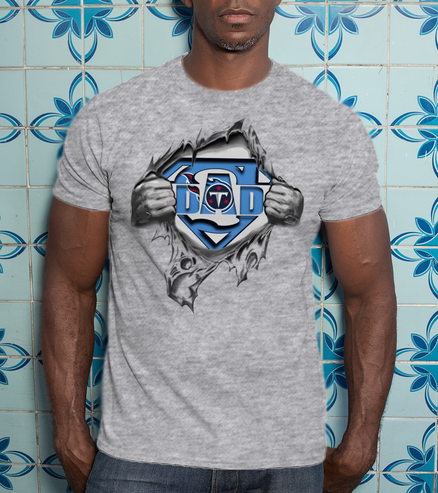 Titan Dad Superhero Football Fan Shield T-Shirt