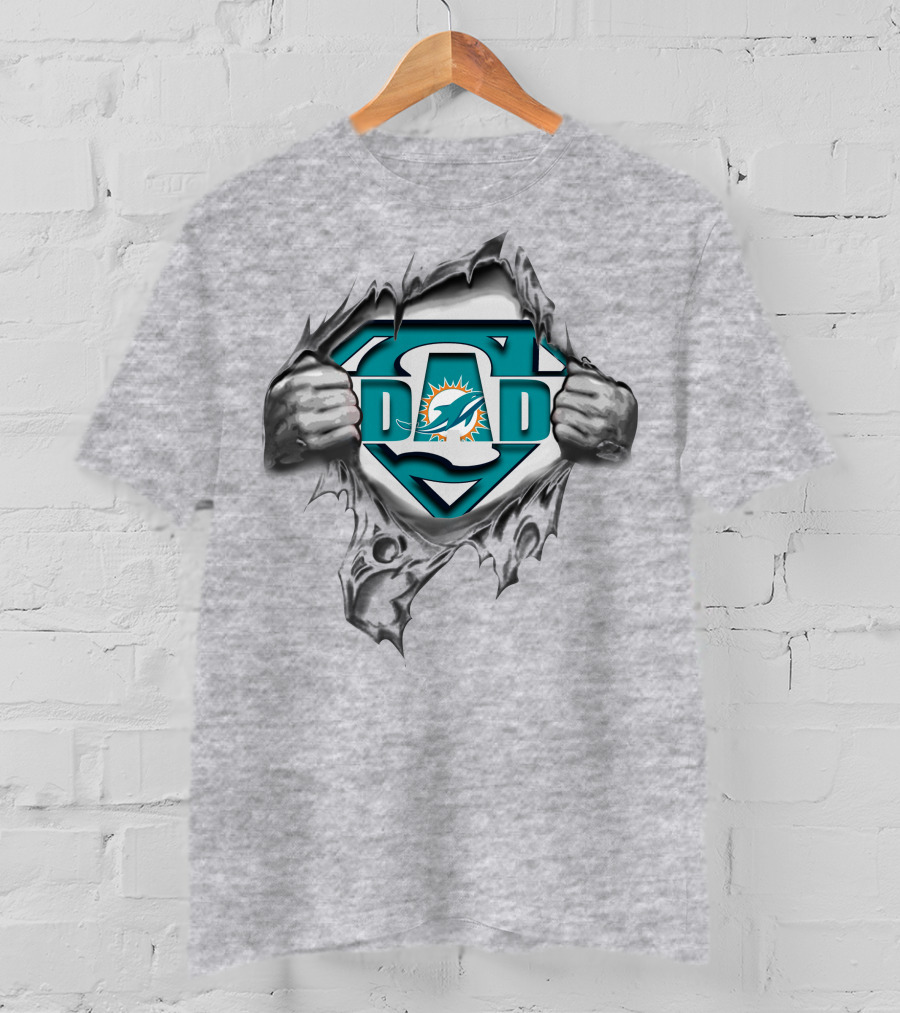 Miami Dolphins Super Dad Concept Football Fan T-Shirt