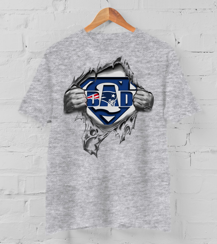 Patriots Super Dad Logo With Shield And Hands T-Shirt