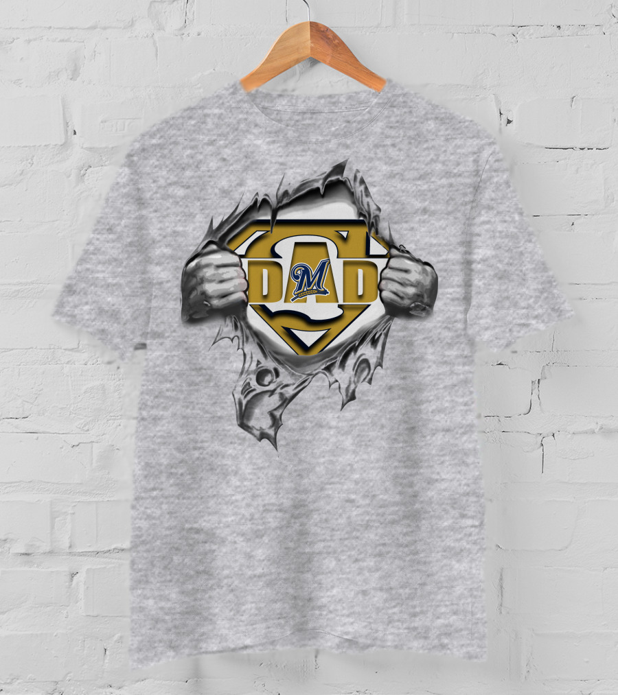 Milwaukee Brewers Super Dad Breaching Strength Symbol T-Shirt