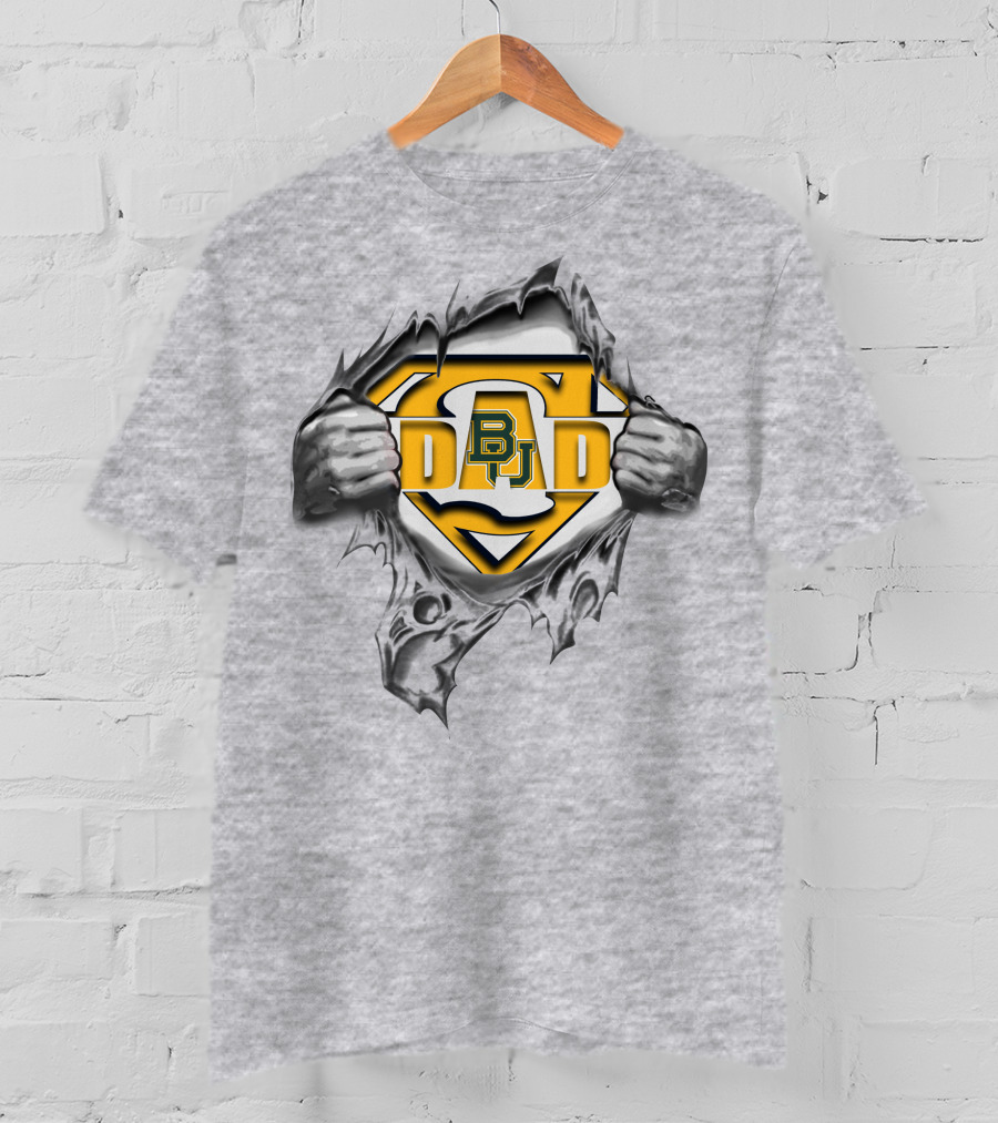 Baylor Bear Dad Superhero Symbol T-Shirt