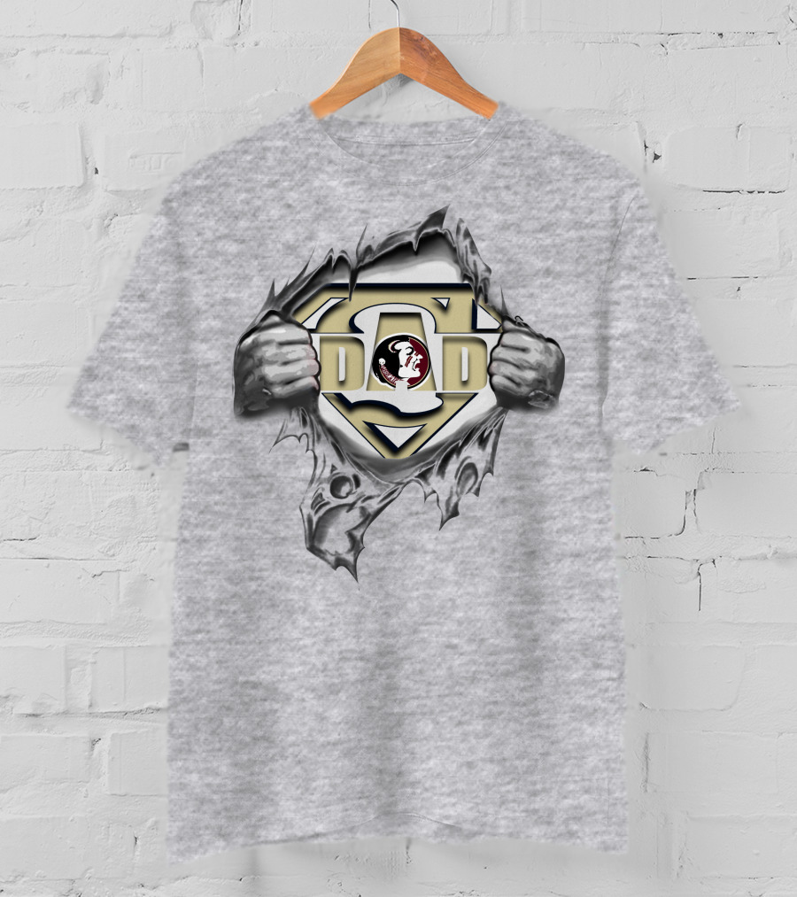 Florida State Seminoles Super Dad Superman Logo Rip T-Shirt
