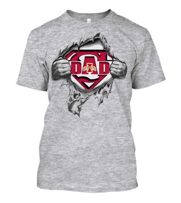 Iowa State Cyclones Super Dad A State Logo Rip Superhero T-Shirt